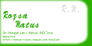 rozsa matus business card